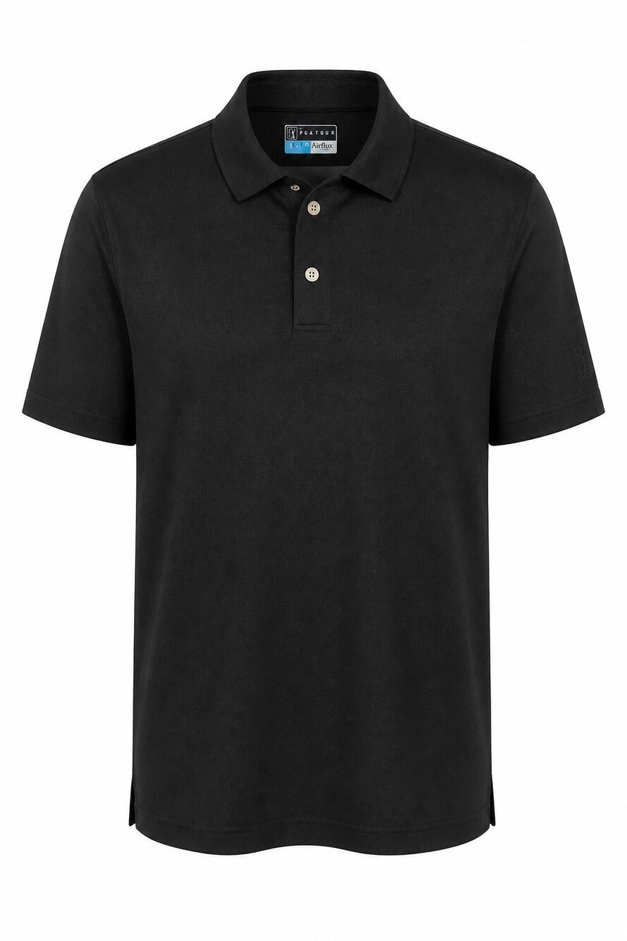 PGA Tour Airflux Golf Polo Shirt Men Regular XL Black NWT Moisture Wicking Mesh